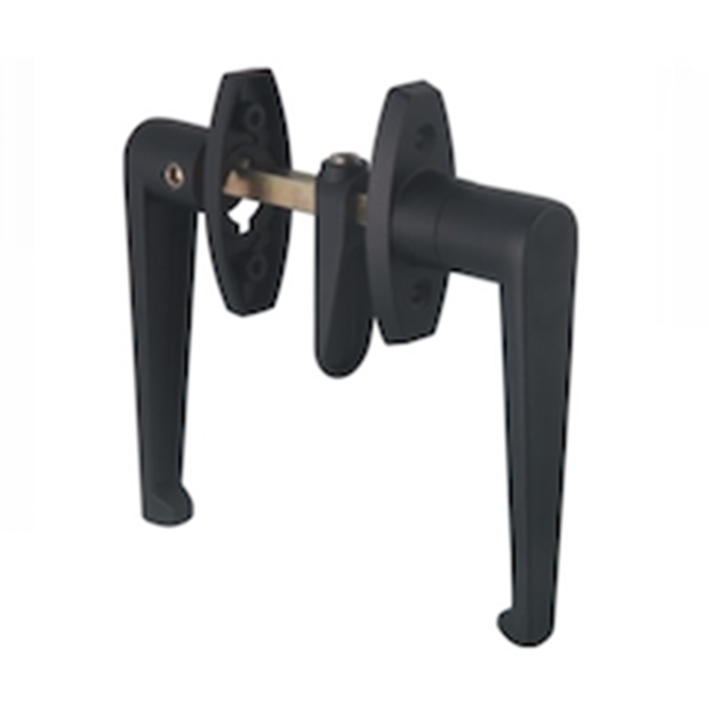 Description: Handle Lock
Material: ZDC base, handle, cylinder and cam. Steel shaft.  
Surface: Chrome plated cylinder, power coated handle, base and cam. Zinc plated shaft.
Remark: 90 degree turn achieve open and lock
