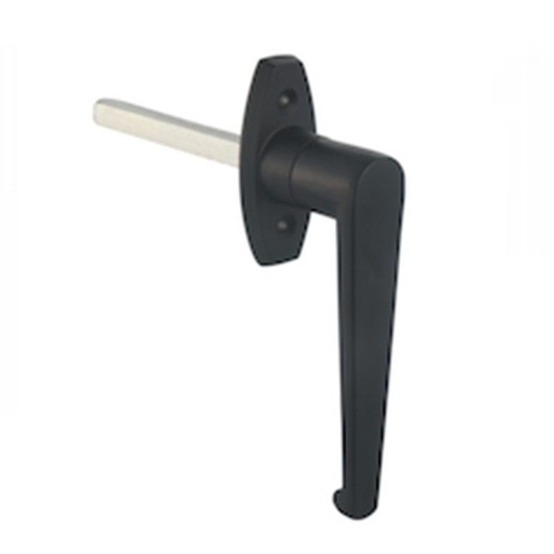 Description: Handle Lock
Material: ZDC base, handle, cylinder. Steel shaft.  
Surface: Chrome plated cylinder, power coated handle and base. Zinc plated shaft.
Remark: 90 degree turn achieve open and lock
