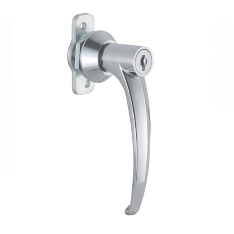 Description: Handle Lock
Material: ZDC base, handle and cylinder. Steel cam.  
Surface: Chrome plated base, handle and cylinder. Zinc plated cam
Remark: 90 degree turn achieve open and lock
