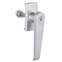 Description: Handle Lock
Material: ZDC base, handle, cylinder. Steel shaft.  
Surface: Chrome plated cylinder, power coated handle and base. Zinc plated shaft.
Remark: 90 degree turn achieve open and lock
