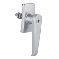 Description: Handle Lock
Material: ZDC base, handle, cylinder. Steel shaft.  
Surface: Chrome plated cylinder, handle and base. Zinc plated shaft.
Remark: 90 degree turn achieve open and lock
