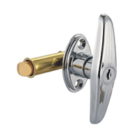 Description: Handle Lock
Material: ZDC base, handle, cylinder. Steel shaft.  
Surface: Chrome plated cylinder, handle and base. Zinc plated shaft.
Remark: 180 degree turn achieve open and lock
