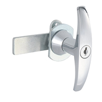 Description: Handle Lock
Material: ZDC base, handle and cylinder. Steel cam.  
Surface: Chrome plated base, handle and cylinder. Zinc plated cam
Remark: 90 degree turn achieve open and lock
