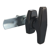Description: Handle Lock
Material: ZDC base, handle. Steel shaft, cam.  
Surface: Power coated handle and base. Zinc plated shaft, cam
Remark: 90 degree turn achieve open and lock
