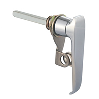 Description: Handle Lock
Material: ZDC base, handle, cylinder. Steel shaft. Stainless steel padlock hasp.  
Surface: Chrome plated cylinder, handle and base. Zinc plated shaft. Tumbled padlock hasp.
Remark: 90 degree turn achieve open and lock. RH/LH open.
