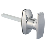 Description: Handle Lock
Material: ZDC base, handle, cylinder. Steel shaft.  
Surface: Chrome plated cylinder, handle and base. Zinc plated shaft.
Remark: 90 degree turn achieve open and lock
