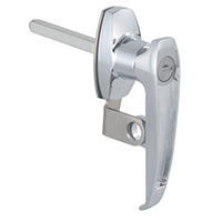 Description: Handle Lock
Material: ZDC base, handle, cylinder. Steel shaft. Stainless steel padlock hasp  
Surface: Chrome plated cylinder, handle and base. Zinc plated shaft. Tumbled padlock hasp.
Remark: 90 degree or 180 degree turn achieve open and lock. RH/LH open
