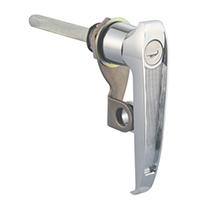 Description: Handle Lock
Material: ZDC base, handle, cylinder. Steel shaft. Stainless steel padlock hasp  
Surface: Chrome plated cylinder, handle and base. Zinc plated shaft. Tumbled padlock hasp.
Remark: 90 degree turn achieve open and lock. RH/LH
