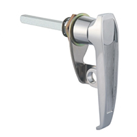 Description: Handle Lock
Material: ZDC base, handle, cylinder. Steel shaft. Stainless steel padlock hasp  
Surface: Chrome plated cylinder, handle and base. Zinc plated shaft. Tumbled padlock hasp.
Remark: 90 degree turn achieve open and lock. RH/LH
