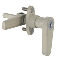 Description: Handle Lock
Material: ZDC base, handle, cylinder, cam, shaft.
Surface: Chrome plated cylinder, power coated handle, base and cam. Zinc plated shaft. 
Remark: 90 degree turn achieve open and lock. 
