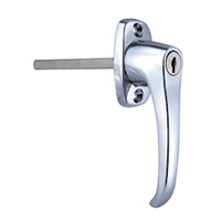 Description: Handle Lock
Material: ZDC base, handle, cylinder. Steel shaft.  
Surface: Chrome plated cylinder, handle and base. Zinc plated shaft.  
Remark: 360 degree turn achieve open and lock.  
