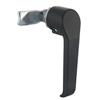 Description: Handle Lock
Material: ZDC base, handle. Steel cam.  
Surface: Power coated handle. Zinc plated cam and base.
Remark: 90 degree turn achieve open and lock.  

