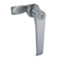 Description: Handle Lock
Material: ZDC base, handle, cylinder. Steel shaft.  
Surface: Chrome plated cylinder, handle and base. Zinc plated shaft.
Remark: 90 degree turn achieve open and lock.  
